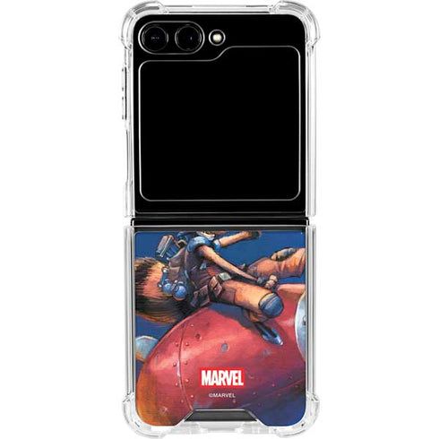 Marvel Rocket Raccoon Rocket Ride Galaxy Z Flip6 Clear Case